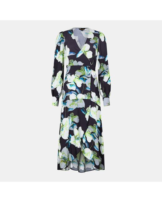 Biba Blue Printed Wrap Dress