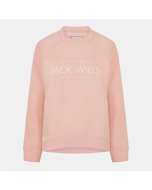 Jack Wills Pink Hunston Graphic Crew Neck Sweatshirt