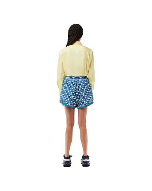 Lacoste Blue Graphic Woven Tracksuit Shorts