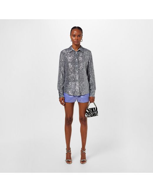 Tom Ford Blue Mini High-Rise Booty Shorts