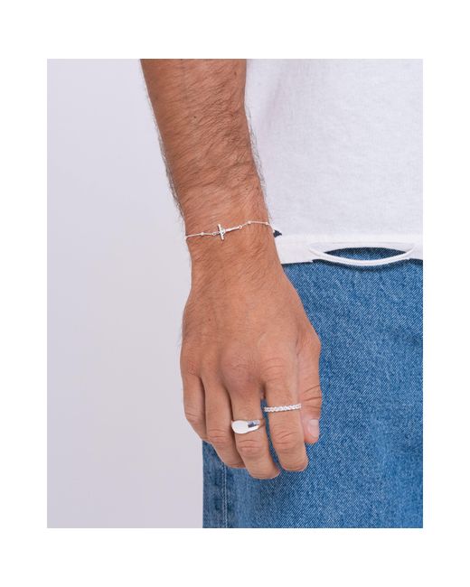 Common Lines Metallic Studded Cross Ball Bracelet