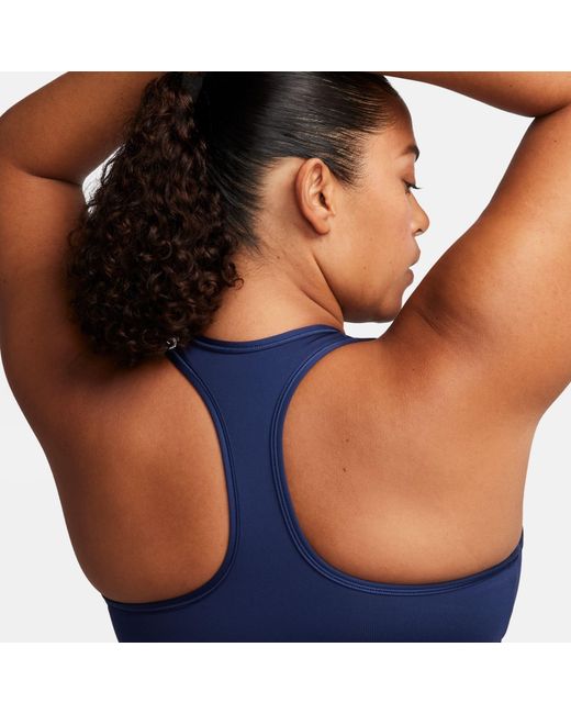 Nike Blue Swoosh Medium-Support Padded Sports Bra