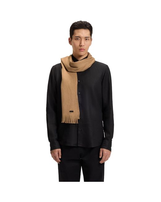 Boss Natural Albas Logo Plaque Scarf for men