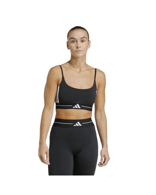 Adidas Gray Aeroreact Light-Support Training Bra