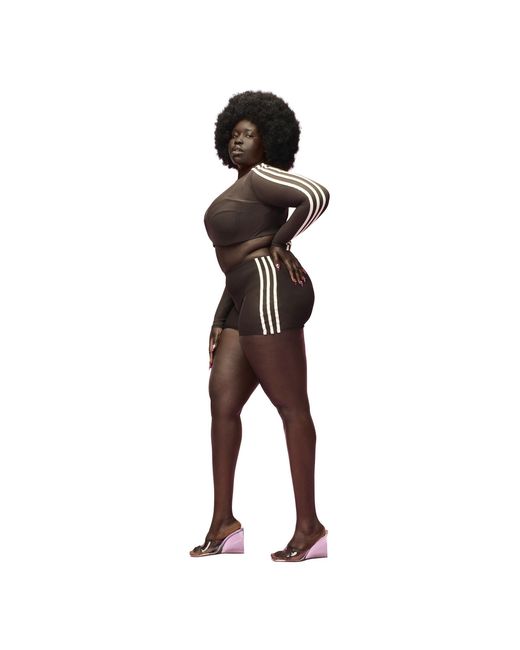 Adidas Originals Brown Long-Sleeve Crop Top