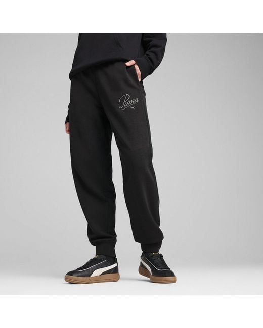 PUMA Black Ess Script Comfort Sweatpants Tr Cl Joggers