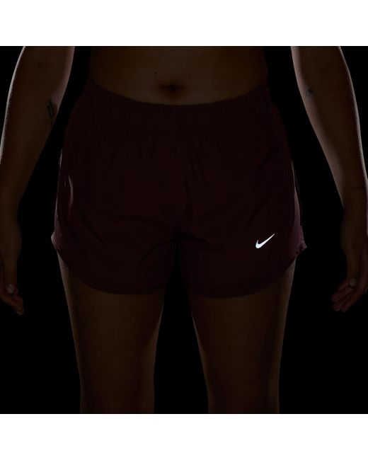 Nike Purple Tempo Dri-Fit Mid-Rise Brief-Lined Running Shorts