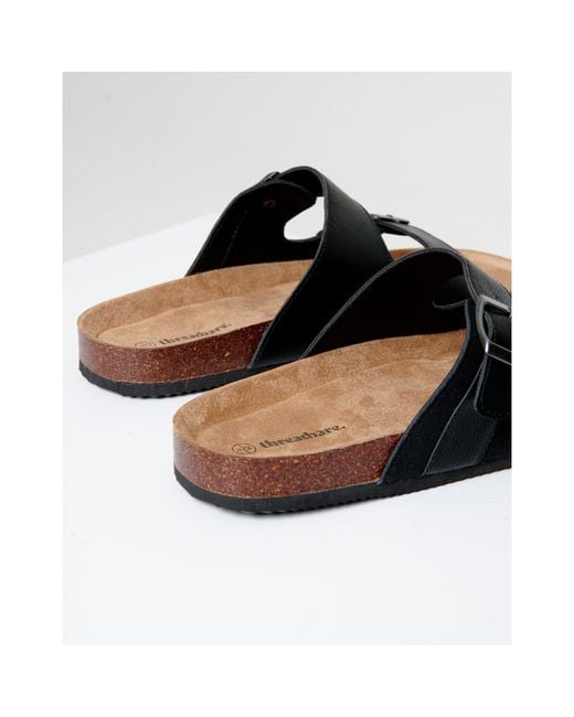 Threadbare Black Atticus Flat Sandal for men