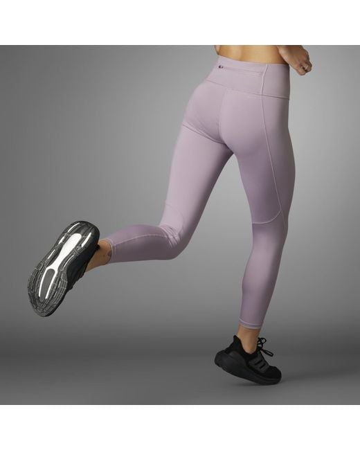 Adidas Purple Ultimate 7/8 Performance Running Tights