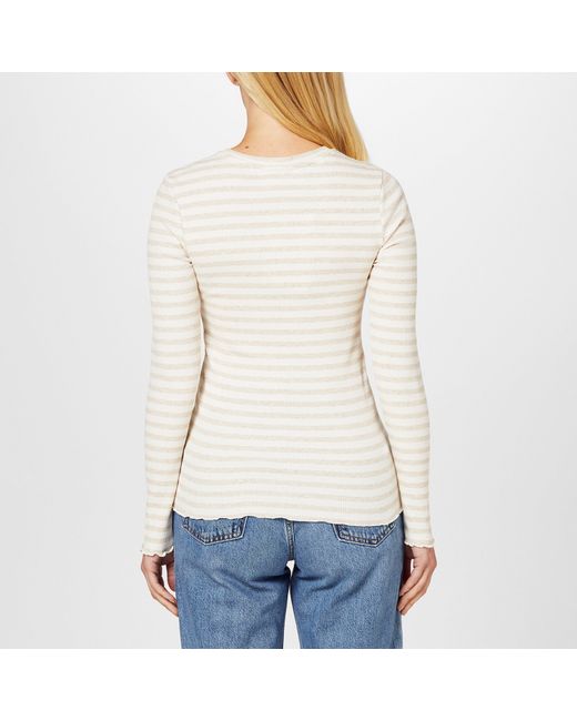 SELECTED White Anna Long Sleeve T-Shirt