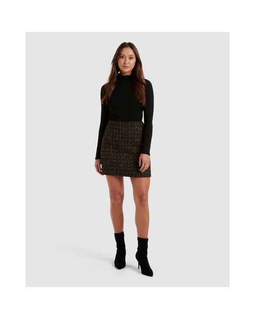 Forever New Black Lara Boucle Mini Skirt