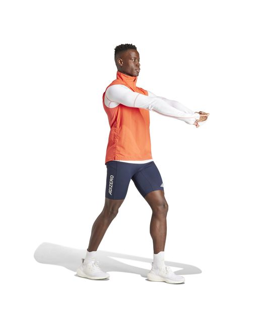 Adidas Orange Adizero Half-Zip Performance Vest for men