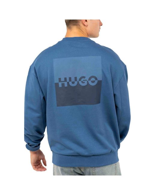 HUGO Blue Dusplited Polo Shirt for men