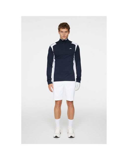 J.Lindeberg Blue Lukas Quarter-Zip Pullover Jumper for men