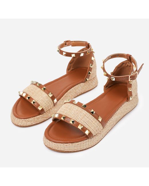 Where's That From Metallic Pu Aviva Wide-Fit Studded Gl