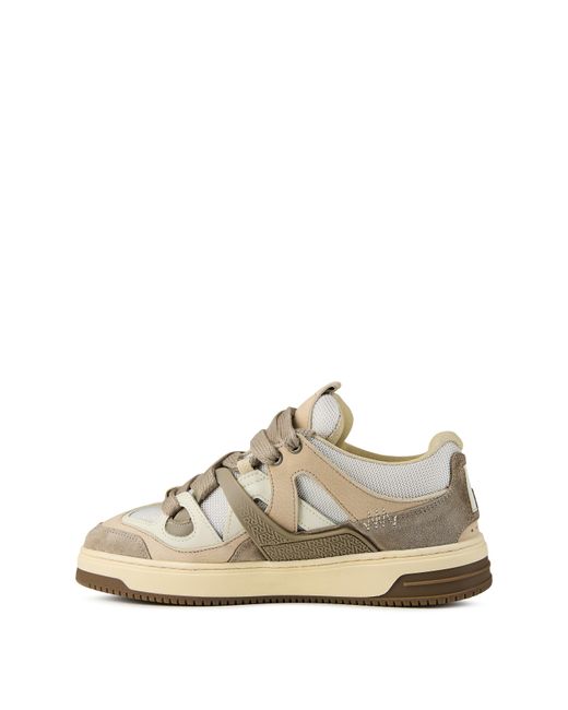 Represent White Panelled Canvas Chunky Sneakers for men