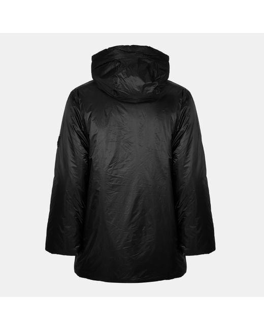 Rains Black Torna Long Waterproof Windproof Hooded Medium Puffer Jacket for men