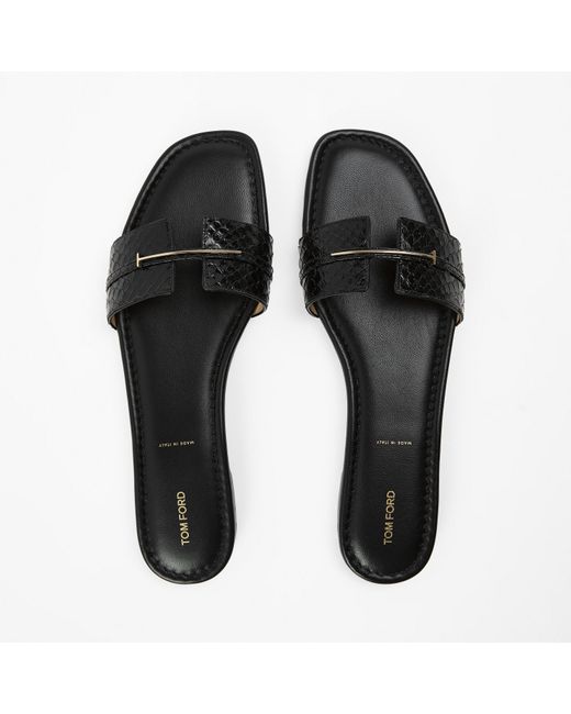 Tom Ford Black Tf Slide Flat Sandals