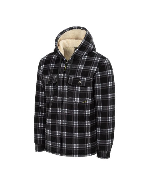 Dunlop Black Full Zip Checked Hoodie for men