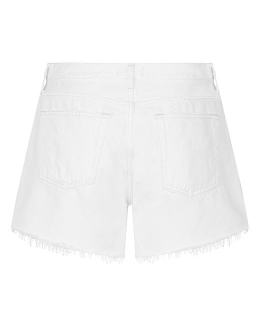 Agolde White Parker Long Shorts