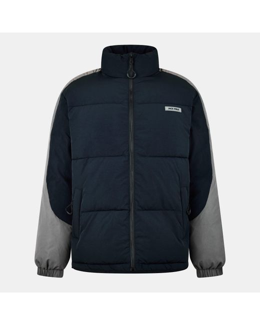 Jack Wills Blue Long Sleeve Short Puffer Jacket for men