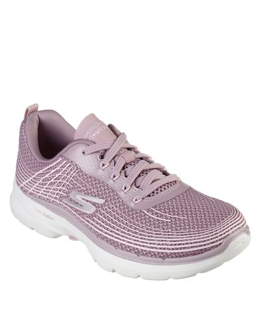 Skechers Purple Athletic Mesh Lace Up W Haptic Prin Slip On Trainers