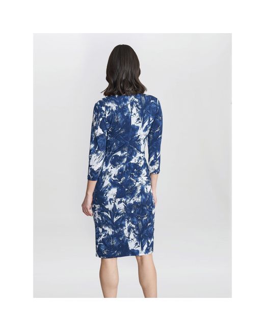 Gina Bacconi Blue Bonnie Jersey Wrap Dress