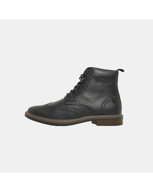 Deakins Black Deaks Trigger Brogue Boots for men