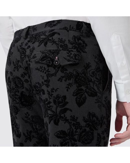 Twisted Tailor Black Fleet Skinny Fit Trousers for men