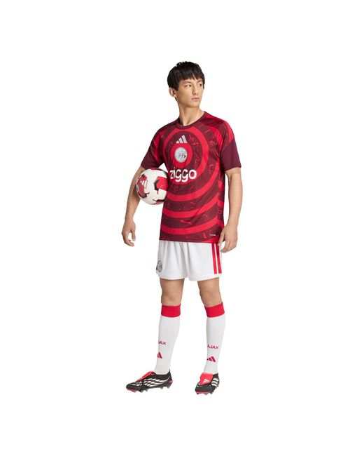 Adidas Red Ajax Amsterdam Short Sleeve T-Shirt for men