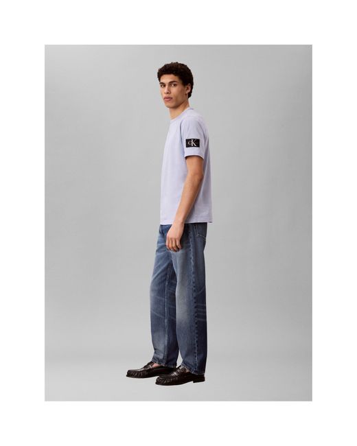 Calvin Klein Blue Monogram Badge T-Shirt for men
