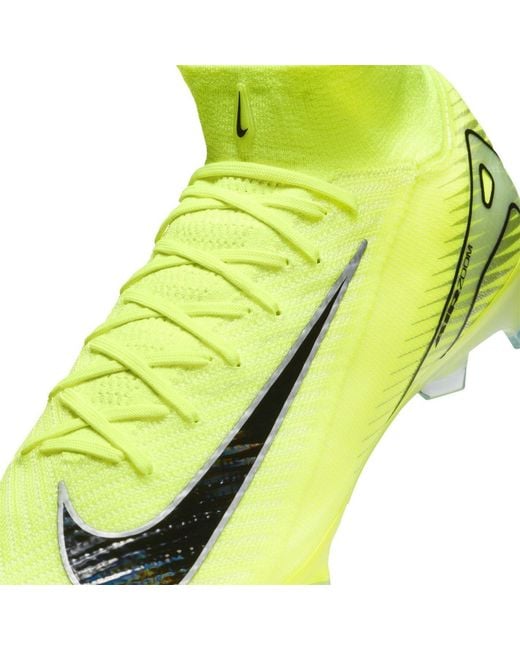Nike Yellow Mercurial Superfly 10 Elite Firm Ground Boots for men