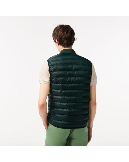 Lacoste Green Quilted Gilet for men