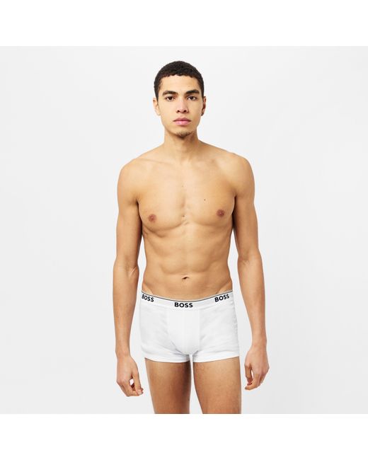 Boss White Bodywear 3-Pack Boxer Shorts With Logo Detail for men