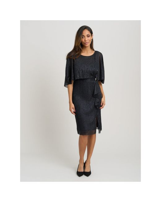 Gina Bacconi Black Diamante Trim Dress With Chiffon Sleeves