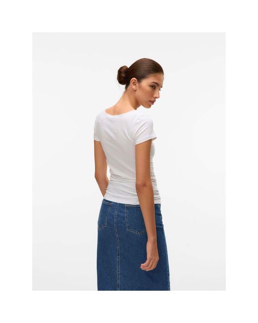 Vero Moda White Soft U-Neck T-Shirt