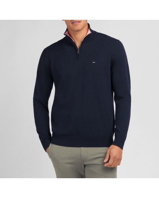 Eden Park Blue Cotton Jersey Jumper for men