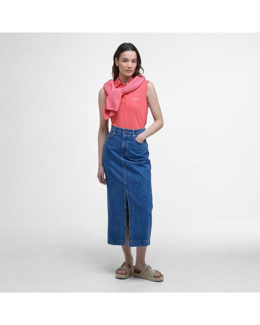 Barbour Pink Bowford Sleeveless Polo Shirt