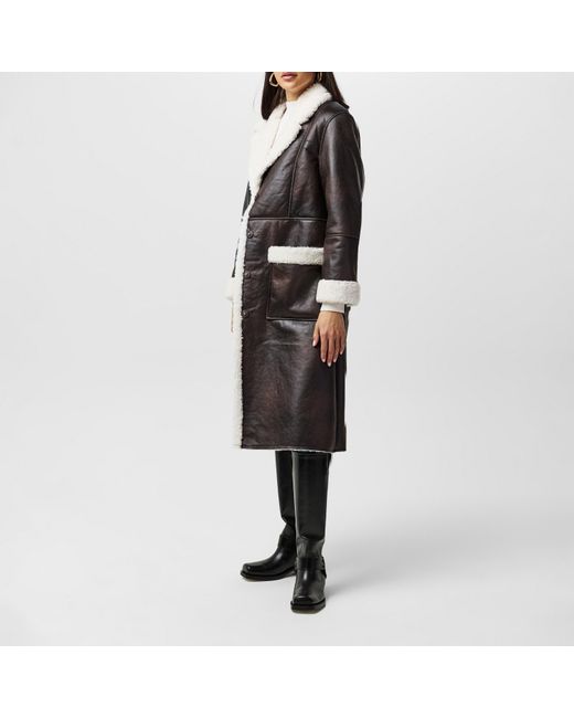 French Connection Black Arizona Asymmetric Zip Aviator Jacket