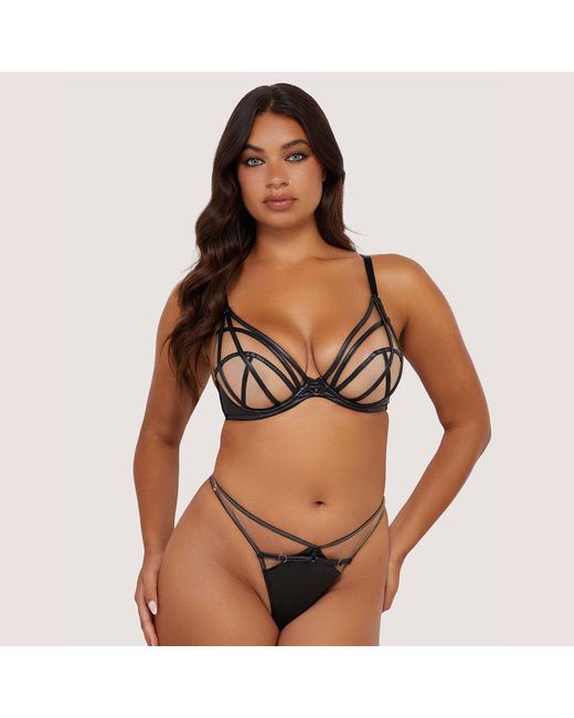 Playful Promises Black Ramona Leatherette Thong