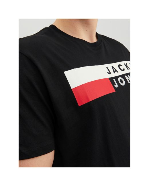Jack & Jones White Short Sleeve Logo T-Shirt Plus Size for men