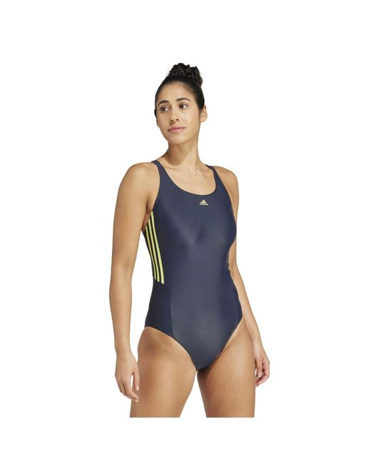 Adidas Blue Sh3.Ro Classic 3-Stripes Swimsuit