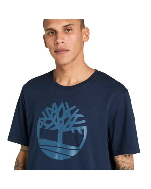 Timberland Blue Kennebec River Tree Logo Short Slee for men