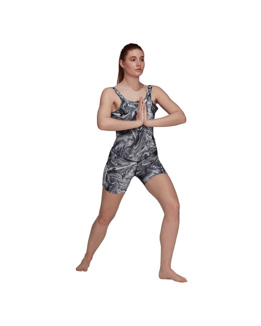 Adidas Gray All Over Print Unitard