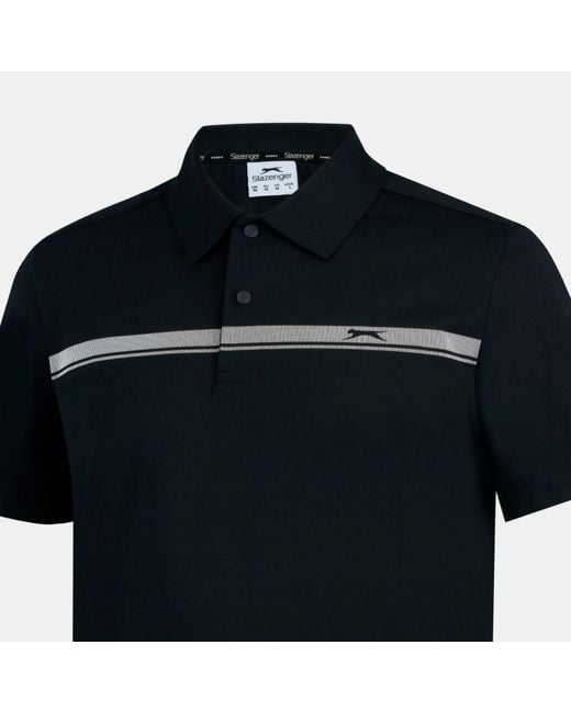Slazenger 1881 Black Slagenzer Golf Short Sleeve Performance Polo Shirt for men