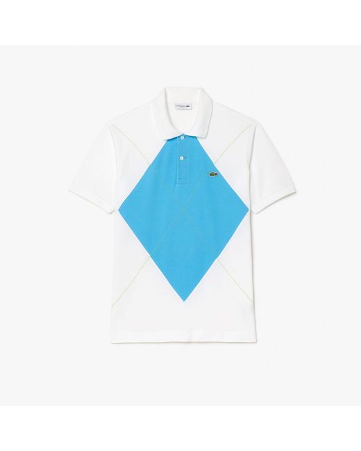 Lacoste Blue Classic Fit L.12.12 Argyle Polo Shirt for men