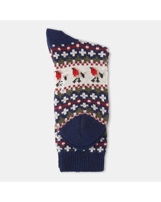 Barbour Blue Robin Fair Isle Socks