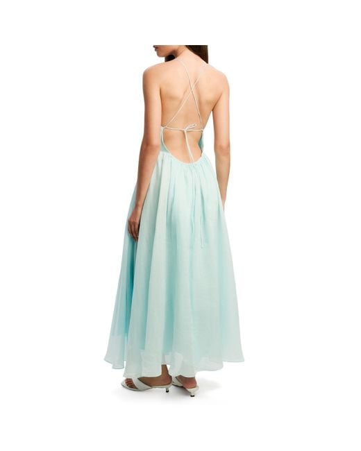 Bardot Blue Arletha Halter Cotton Maxi Dress