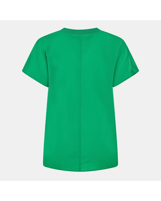 French Connection Green Crepe Crew Neck T-Shirt