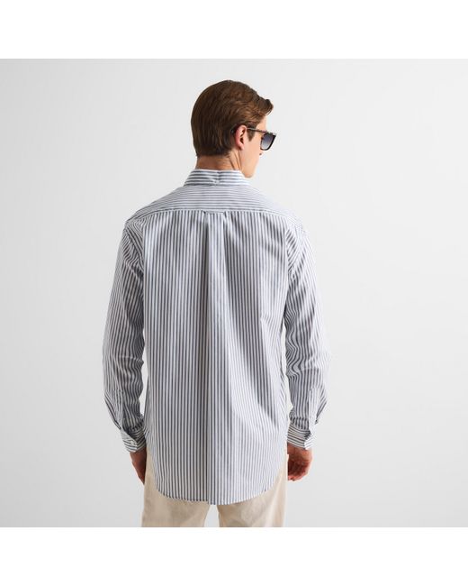 Maison Kitsuné Gray Profile Fox Button Long Sleeve Plain Shirt for men
